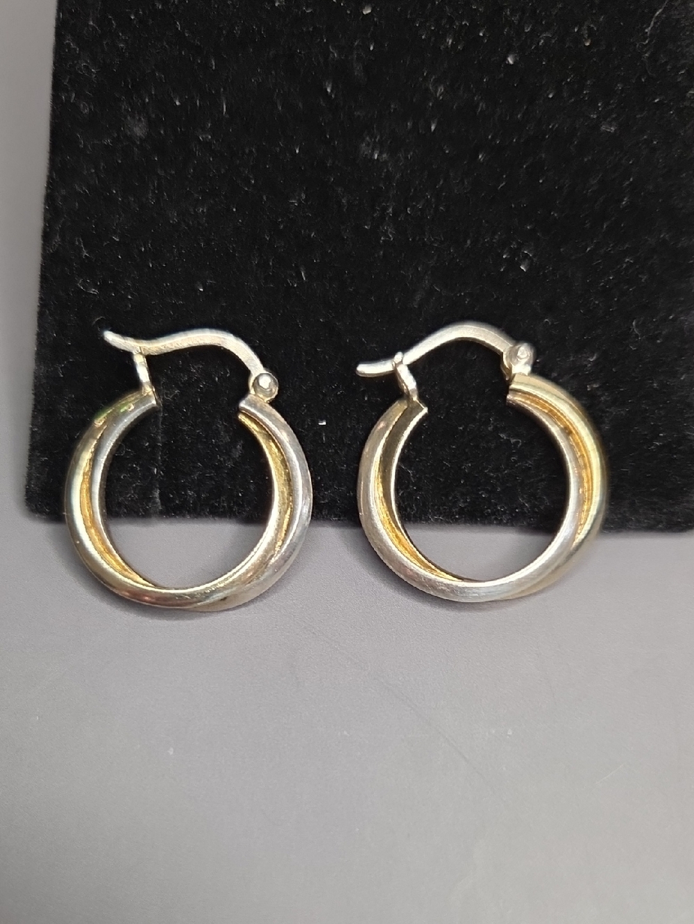 Classic Two-Tone Hoop Earrings - Silver 925 & Gold Tone